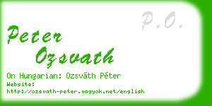 peter ozsvath business card