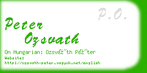 peter ozsvath business card